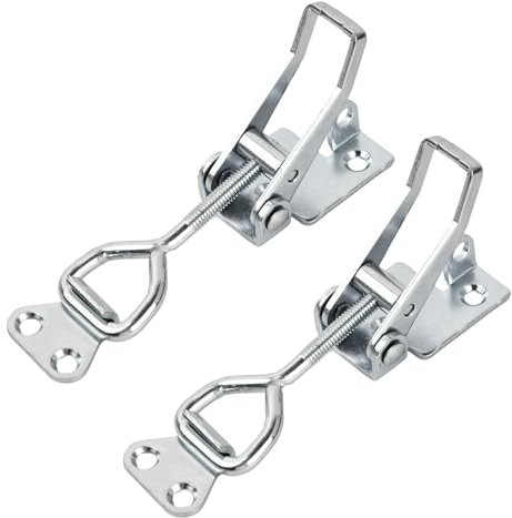 Naseom 2 Piezas Abrazaderas de Palanca Ajustables, Pestillo de bloqueo de acero inoxidable, Bloqueo de Caja de Bloqueo de Tensión, para Cajas de Armarios con Orificio de Cierre