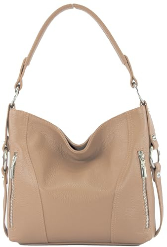 modamoda de T202 Damen Leder Henkeltasche Schultertasche handmade in Italy