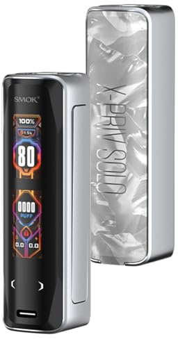 SMOK X-PRIV Solo Box Mod - [se necesitan baterías 1 x 18650 - vendidas por separado], 80w, conexión roscada 510, dl vaping, pantalla doble, sin nicotina (Concha blanca)