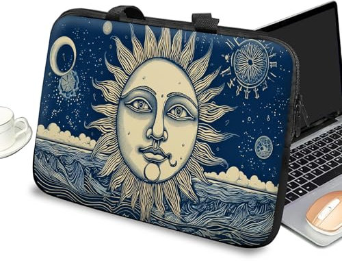 Custodia universale per computer portatile da 10 pollici, con manico e cerniera, borsa messenger per tablet da 7-10 pollici, per iPad/Notebook/eBook/lettori, Sun Goth