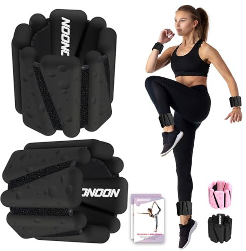 Wrist Ankle Weights Bangles 4lbs for Women, Adjustable Silicone Pilates Weights Bracelet, Heavy Duty Fasteners Wearable Arm & Leg Weights for Yoga, Pilates, Barre, Walking and Gym (Set of 2)