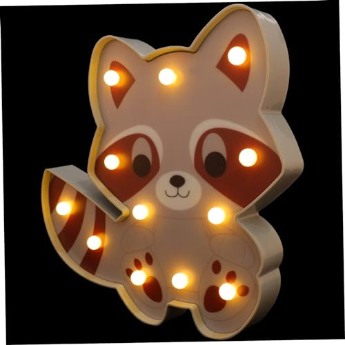 OSALADI Led Nachtlicht Junge Mädchen Nachttischlampe Kleiner Waschbär Tischleuchte Dekoratives Schlafzimmer Wohnzimmer Schreibtischlampe Augenfreundlich Warmes Licht