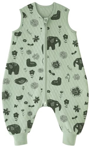 Looxii Schlafsack Baby mit füßen 1.0 Tog Baumwolle BabySchlafsack Herbst Ganzjahres Schlafsack mit Beinen für Kinder 3-4 Jahre Jungen Mädchen 90 cm
