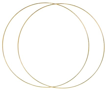 Confezione da 2 Cerchi Metallici Oro per Fiori da 50cm, Anello decorativo spesso 5mm, Corona per Matrimonio, Natale, Progetti Fai-da-fatto a mano e Decorazioni da Parefatto a mano