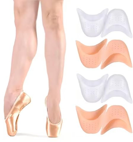 KEQAR 4 paires de Protections d'orteils Doux, Respirant, Soulagement des douleurs dues aux frottements, Capuchons en Silicone, Protege Pied et pour orteils, Pour Chaussures de Danse Ballet Pointu