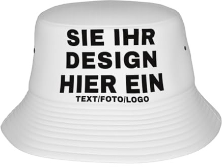 Fyralune Fischerhut personalisiert für Herren und Damen – Selbst gestalten Sie Bucket Hat Ihren eigenen Fischerhut mit Foto, Text oder Logo Sonnenhut Outdoor und Reisen