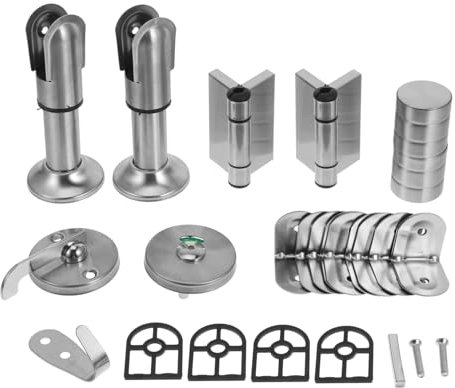 Tofficu 1 Set Bathroom Partition Fittings Kit Lightweight Stainless Steel Toilet Partition Parts for Public Restrooms Durable Design with Strong Bearing Capacity Practical and Decorative