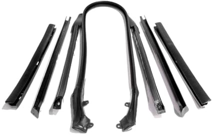 GGDZTMNB for Pontiac,for Olds,for Chevy,for Buick Body (Small Series) Top Roof Rail Weatherstrip Seals 7-Qty Rubber Black Convertible