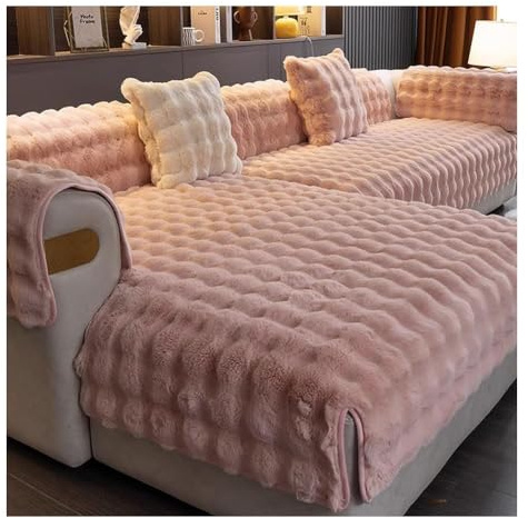 Soft Thick Plush Sofa Cushion Covers - Cosy Sectional Couch Cover, Autumn Winter Washable Non Slip, for Living Room
