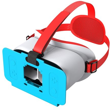 VR Headset for Nintendo Switch 2 (2025), Switch 2 Virtual Reality VR Glasses with Adjustable HD Lenses and Comfortable Head Strap, 3D Goggles for Switch 2 Accessories (White & Blue)