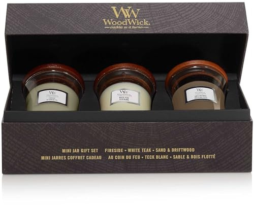 WoodWick Hourglass Bougie parfumée Deluxe Coffret cadeau - 3 Mini - Bois
