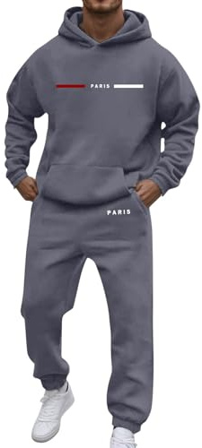 Tuta casual da uomo per autunno e inverno. Design alla moda Loose Fit con stampa a lettere per un comfort elegante