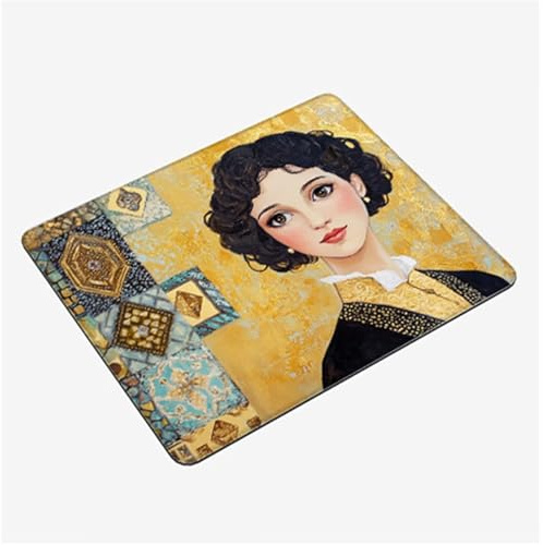 Alfombrilla Ratón Retro Mini Mousepad 40x30cm, Mujer Alfombrilla Gaming, Tapete Escritorio con Bordes Cosidos, Protector Escritorio con Base Goma Antideslizante Oficina Accesorios Gaming S0-66