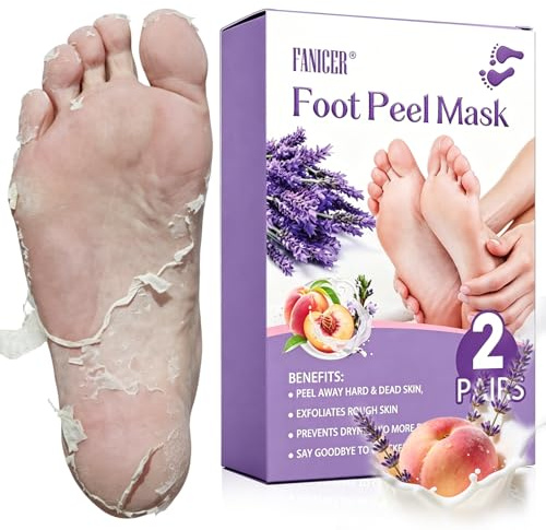 2 Paar FußMaske, Feuchtigkeitsspendende Fussmaske, Foot Peel Mask, FußPflege FüR Trockene Und Rissige FüßE, TäGliche FußPflege FüR MäNner Und Frauen (Pfirsich & Lavendel)