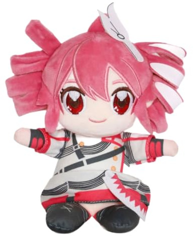 CHANGYUE Kasane Teto plysch, söt fylld anime figur kudde docka, mjuk tecknad virtuell karaktär Musica plysch leksak för samlare fans, 20 cm (vit) (A)