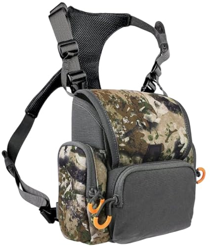 Rwigeboo Arnés binocular Paquete de pecho de caza ajustable y transpirable con paquete de caza impermeable con múltiples bolsillos para hombres y mujeres, CamuflajeChest