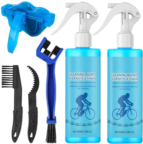 ZDL Juego de Limpieza para Bicicletas Que,Spray Limpiador para Cadenas de Bicicletas,Limpiador de Cadenas para Bicicletas,Limpiador de Cadenas y Un Lubricante,Limpiador de Cadenas