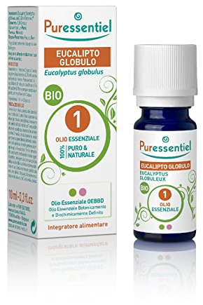Puressentiel - Olio Essenziale di Eucalipto Globulo - 100% Puro e Naturale - OEBBD (Olio Essenziale Botanicamente e Biochimicamente Definito) - Vegan e Cruelty Free - 10 ml
