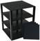 Premium Black Stackable Base Plates - 4 Pack 25x25 cm Baseplate Bundle with 30 5cmx5cm Stackers - Compatible with LEGO Blocks, Compatible with LEGO Base Plates - Tower Construction