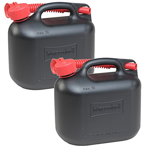 2er Set: 2x Benzinkanister schwarz 5 Liter UN schwarz Kraftstoffkanister 5 L Made in Germany !