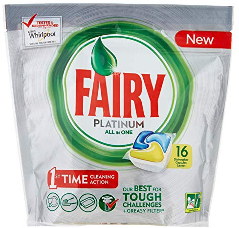 Fairy Platinum Spülmaschine, Lemon, 16 Kapseln