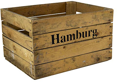 Moooble Massive Obstkisten Weinkisten mit Aufdruck HAMBURG Dekorative Holzkisten (4,8)