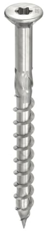 HECO SCHRAUBEN, Vis Topix Plus pour Terrasse, Ø5x50mm, Tête Fraisée avec nervures de fraisage, Filetage Partiel, T20, Boite de 200, Des performances idéales, la vis avec une avancée technologique