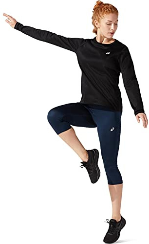 ASICS Damen Core Longsleeve Top Laufbekleidung Lauftop Performance Black - Schwarz M