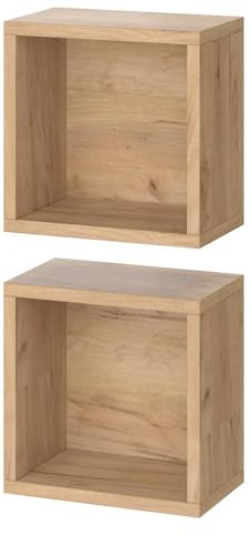 Vicco Wandregal Senyo, Goldkraft Eiche, 25 x 25 cm | 2er Set, zur Wandmontage geeignet und kombinierbar mit Senyo Möbeln
