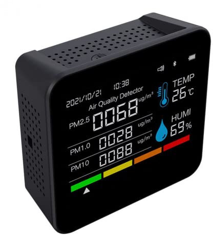 Rilevatore di , 9 in 1 Monitor di anidride carbonica, caricatore USB Rilevatore del sensore di qualità dell'aria con umidità della temperatura
