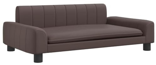 vidaXL Hundebett, Hundekissen mit weicher Polsterung, Hundesofa Hundecouch für kleine Hunde Haustiere, Haustierbett Katzenbett, Braun Kunstleder