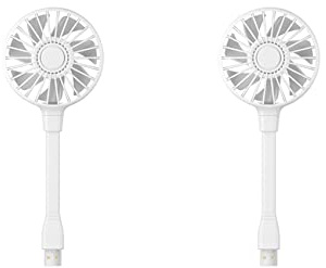 Speesy 2 x Mini ventilador USB con ventilador de refrigeración flexible con cuello de cisne ventilador portátil para ordenador portátil PC portátil casa oficina blanco