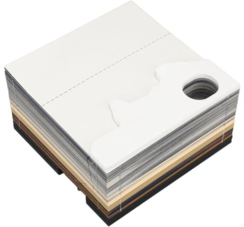 Dpofirs Calendrier 3D Détachable 2024 avec Gravure sur Papier déchiré Fait à la Main, Calendrier de Bureau avec Serrures Tridimensionnelles 3D, Excellent de Noël, Bloc Notes