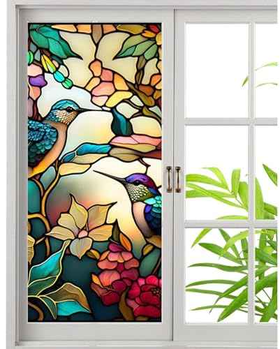 BBTISG 2 Pezzi Pellicole Protettive per Finestre, 45 x 100cm Rimovibili Statiche Pellicola per Vetri Finestre Colorata per Casa, Ufficio, Bagno (stile 2)