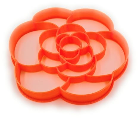 PlasticJewels Tagliabiscotti Rosa con Petali - Formina Biscotti Fiore Stampa 3D PLA Biodegradabile - Eleganza per Dolci, Feste e San Valentino