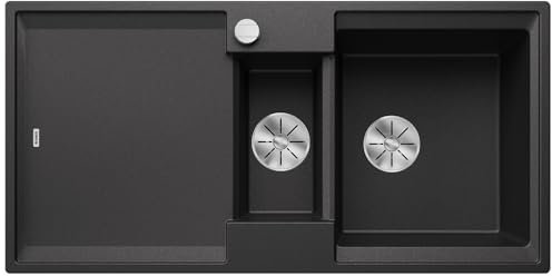 BLANCO ADIRA 6 S | Granitspüle aus SILGRANIT anthrazit | Einbauart: Einbau von Oben | reversibel | für 60 cm breite Unterschränke | Großes Becken | Reinigungsfreundliche Öberfläche
