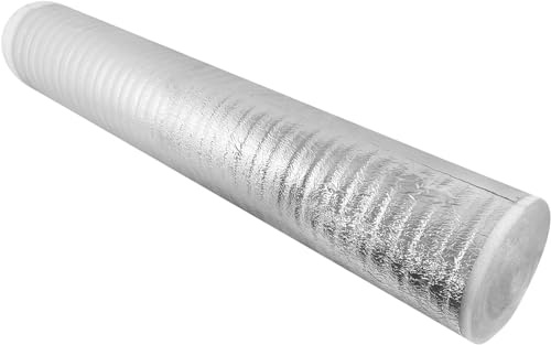 PILBELLES Aislante Térmico Acústico de Aluminio y Espuma 60 cm x 15 m | Impermeable | Aislante para Ventanas, Radiadores, Cajón Persianas, Puertas, Camper, Buhardilla, Uso Industrial, Viviendas