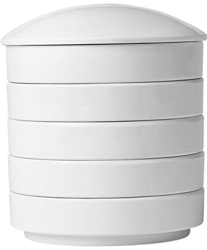 KONTONTY Five Layers Ceramic Ink Dish Pigment Plate with Lid Large White Porcelain Mixing Tray for Artists Watercolor Painting Supplies