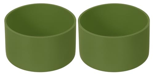 sourcing map Lot de 2 manchons de protection en silicone de 7,5 cm pour bottes de 340,2 à 680,4 g, dessous de bouteille d'eau, accessoires universels pour fond de bouteille, vert kaki