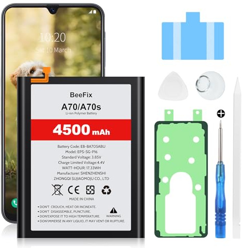 Ersatzakku für Samsung Galaxy A70 A70S SM-705F, 4500mAh Li-Ion Polymer Akku für Galaxy A70(EB-BA705ABU) mit Reparaturwerkzeugen