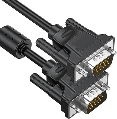 Bewinner Cable VGA Macho a Macho, Cable VGA de Cobre Completo con Doble Blindaje de 15 Pines HD 1920x1080 60 Hz, Plug and Play, Transmisión Estable, para Computadora Portátil