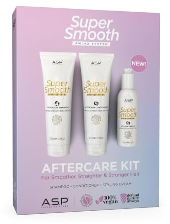 ASP Super Smooth Amino System Aftercare Kit, Shampoo, Conditioner, Styling Cream, 100% Vegan