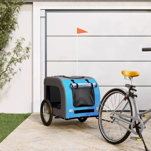 ShGaxin Fahrradanhänger Hunde Blau und Grau Oxford-Gewebe & Eisen, Fahrrad Anhänger, Lastenanhänger, Handwagen, Fahrrad-lastenanhänger, Lastenfahrrad