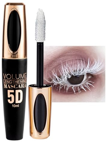 Silk Fiber 5D Mascara - Vattentät och Torksäker för Extremt Långa Ögonfransar, Volym och Böjning - Ögonmakeup för Fester, Bröllop