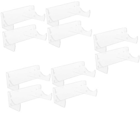 Cabilock 10pcs Wall Mount Rolling Pin Rack Acrylic Holder Storage Stand Hanger Hook Kitchen Storage