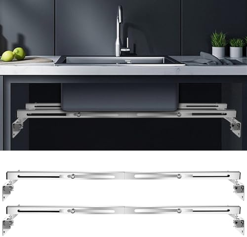 2 st undermonterade diskbänksfästen, justerbar installationssats i rostfritt stål för undermonterad köksvask, installationssats för kraftigt undermonterat kök badrumsvask (71–100 cm)