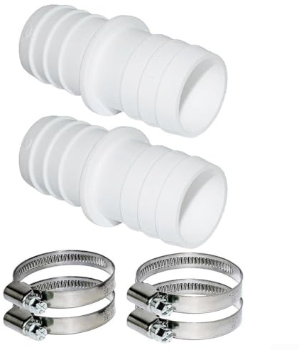 Lot de connecteurs de 38 mm avec colliers de serrage pour raccords de tuyau de piscine standard (2 + 4)