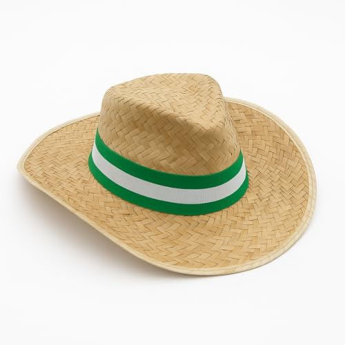 SILABA TONICA Pack 10 Sombreros de Banderas – Elige la Bandera de la Cinta y el Modelo - Gorros de Paja para Eventos o Fiestas - Unisex -