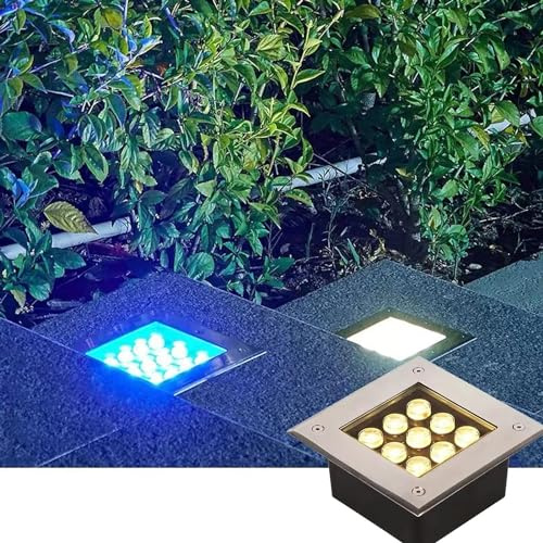 Outdoor Landscape Lighting Square In-Ground Lights IP66 Waterproof LED Underground Light for Yard, Path, Walkway, Deck, Step, AC220-265V