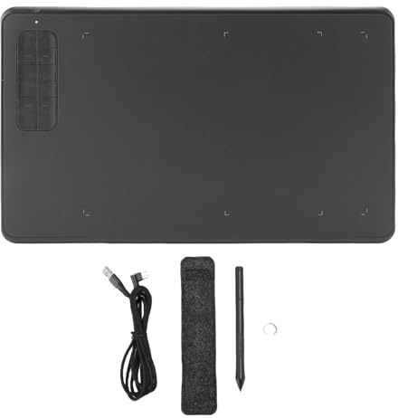 Aramox Tableta de Dibujo de Gráficos de 10 X 6 Pulgadas, Tableta de Arte Digital con 8192 Pen a Nivel de Presión y 12 Teclas Calientes para Pintura, Diseño, Escritura, Trabajo